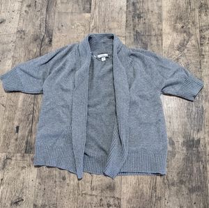 Women's Croft & Barrow gray open front short sleev